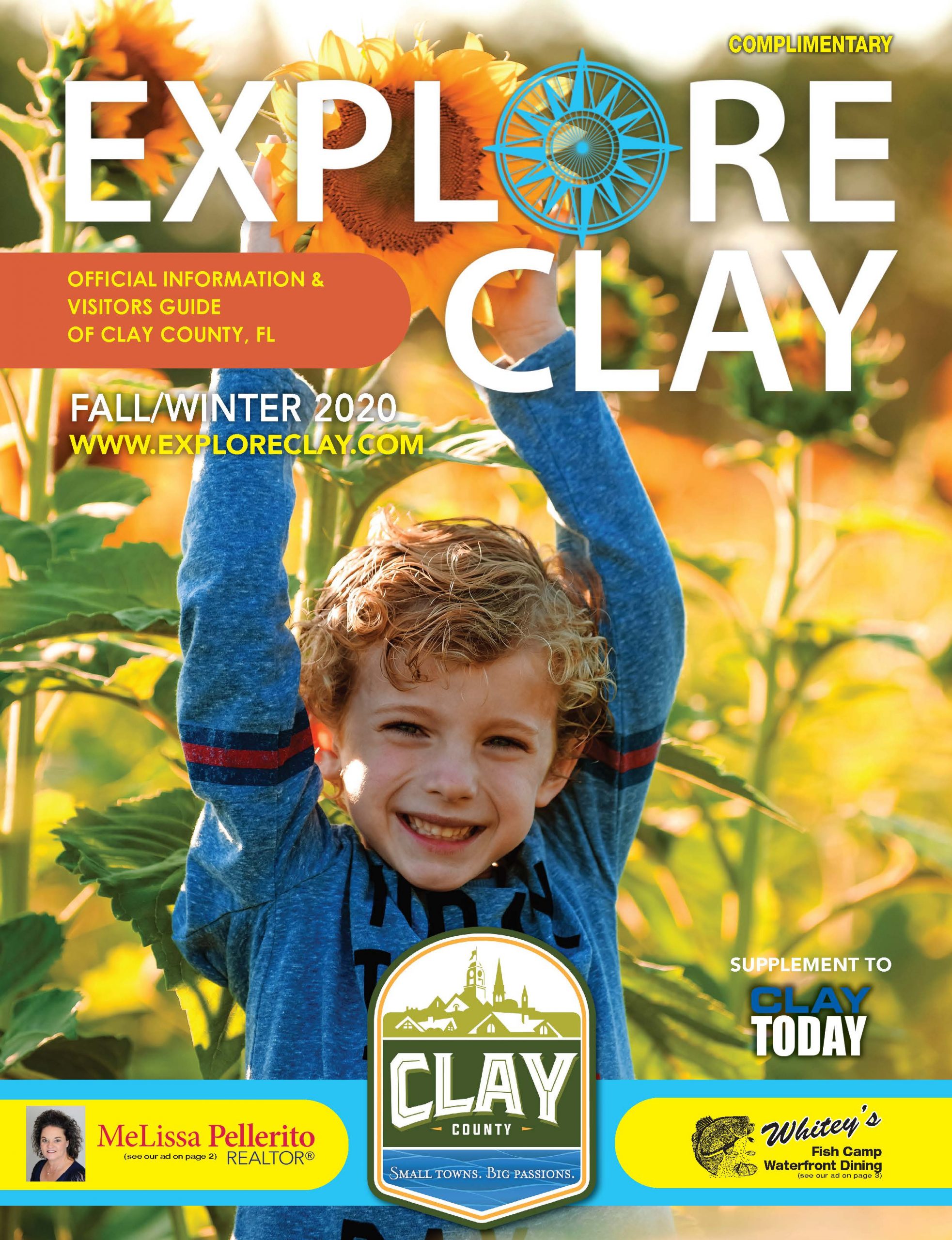 Fall 2020 Explore Clay Visitors Guide Cover Image